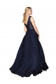 Online High Neck V-Neck Long Chiffon Bridesmaid Dress / Prom Dress with Sequin Top UK