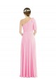 Online Bow One Shoulder Flounce Sleeve Maxi Bridesmaid Dress UK