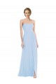 Online Strapless Sweetheart Maxi Bridesmaid Dress with Pleated Front Slit UK