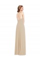 Online Faux Wrap Criss Cross Back Maxi Bridesmaid Dress with Front Slit UK