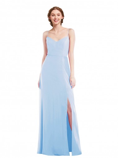 Online Tie Back Cutout Maxi Formal Bridesmaid Dress with Front Slit UK