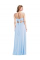 Online Tie Back Cutout Maxi Formal Bridesmaid Dress with Front Slit UK