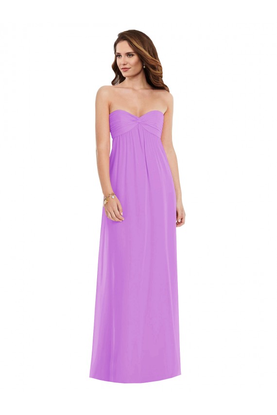 Online Empire Waist Twist Shirred Strapless Bridesmaid Dress UK