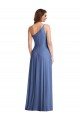 Online One Shoulder Full Length Maxi Formal Bridesmaid Dress with Flirty Slit UK