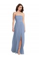 Online Strapless A-Line Maxi Bridesmaid Dress with Front Slit UK
