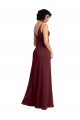 Online Notched Neckline Empire Waist Chiffon Slip Bridesmaid Dress UK
