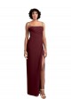 Online Sleek Straight Neckline Chiffon Bridesmaid Dress with Spaghetti Straps and High Side Slit UK
