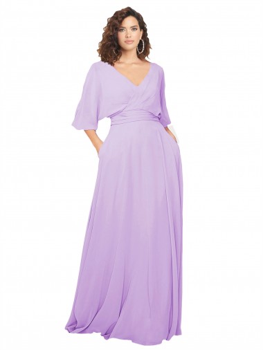 Online Chiffon Bridesmaid Dress with Ruched Waist UK