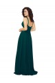 Online Tied Bodice Sweetheart V-Neck Chiffon Bridesmaid Dress UK