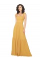 Online Tied Strap Square Neck Long Chiffon Bridesmaid Dress UK
