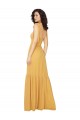 Online Tied Strap Square Neck Long Chiffon Bridesmaid Dress UK