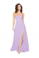 Online Draped Sweetheart Long Chiffon Bridesmaid Dress with Front Slit UK