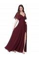 Online Chiffon Flutter Sleeve Sweetheart Bridesmaid Dress UK