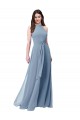 Online Halter High Neck Chiffon Dress with Sash UK