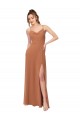 Online Cowl Neck Chiffon Bridesmaid Dress with Front Slit UK