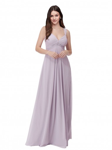 Online Draped Chiffon Bridesmaid Dress with Sash UK