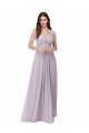 Online Draped Chiffon Bridesmaid Dress with Sash UK