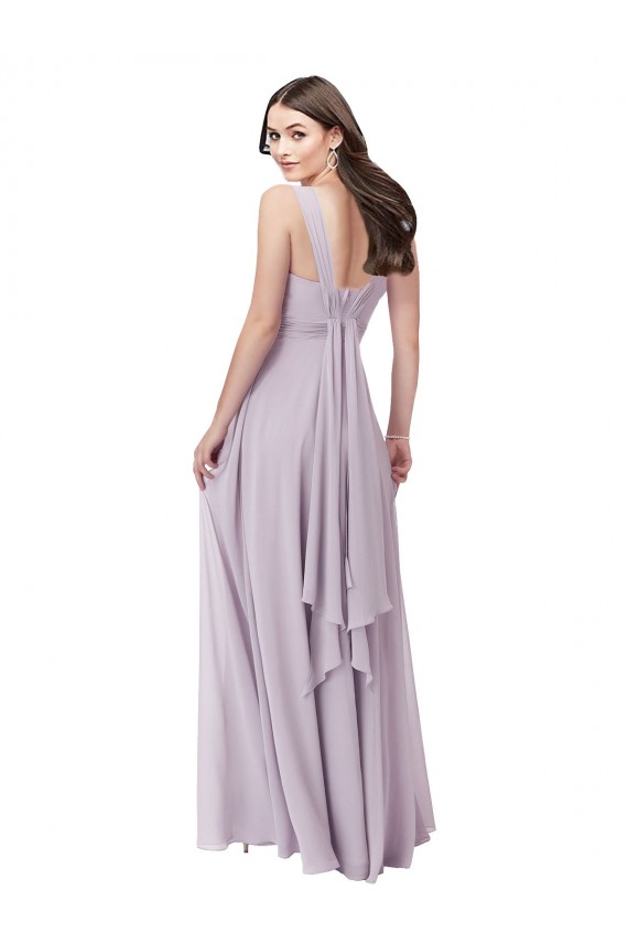 Online Draped Chiffon Bridesmaid Dress with Sash UK