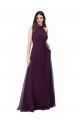 Online Chiffon High-Halter Bridesmaids Dress with Keyhole Back UK