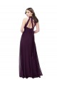 Online Chiffon High-Halter Bridesmaids Dress with Keyhole Back UK