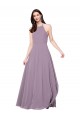 Online Floor Length Long Chiffon Bridesmaid Dress with Double Bow Feature UK