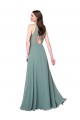 Online Floor Length Long Chiffon Bridesmaid Dress with Double Bow Feature UK