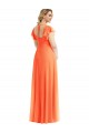 Online Flutter Sleeves Scoop Open Back Chiffon Maxi Bridesmaid Dress UK