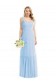 Online Tie Shoulder Bustier Bodice Ruffle Hem Maxi Bridesmaid Dress UK