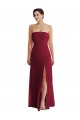 Online Cuffed Strapless Maxi Formal Bridesmaid Dress with Front Slit UK