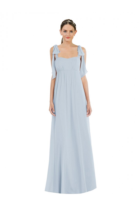 Online Tie Shoulder Empire Waist Maxi Bridesmaid Dress UK