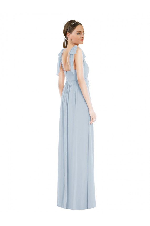 Online Tie Shoulder Empire Waist Maxi Bridesmaid Dress UK