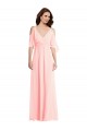 Online Cold Shoulder Draped Wrap Maxi Bridesmaid Dress UK