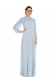Online Strapless Chiffon Maxi Formal Bridesmaid Dress with Puff Sleeve Blouson Overlay UK