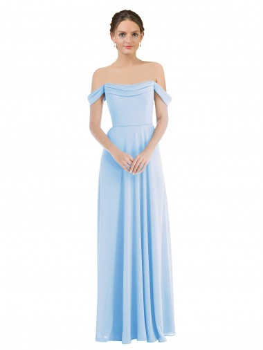 Online Off the Shoulder Draped Neckline Maxi Formal Bridesmaid Dress UK