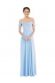 Online Off the Shoulder Draped Neckline Maxi Formal Bridesmaid Dress UK