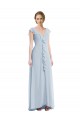 Online Ruffle Trimmed V Back Chiffon Maxi Bridesmaid Dress UK