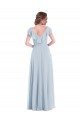 Online Ruffle Trimmed V Back Chiffon Maxi Bridesmaid Dress UK