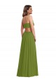Online Ruffled Chiffon Cutout Maxi Bridesmaid Dress UK