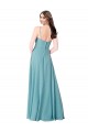 Online Draped Empire V-Neck Chiffon Bridesmaid Dress UK