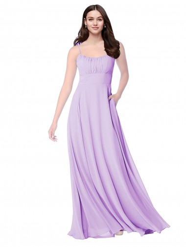 Online Chiffon A-Line Chiffon Bridesmaids Dress with Ruched Bodice UK
