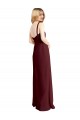 Online Square Neckline Soft A-Line Chiffon Bridesmaid Dress with Side Slit UK