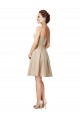 Online Short Classic Beaded Lace and Satin Bridesmaid Dress with Matching Satin Tie Sash UK