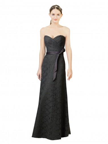 Online Strapless Lace Bridesmaid Dress with Sweetheart Neckline UK