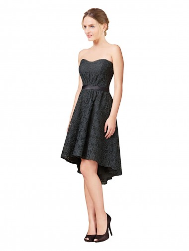 Online Lace Cocktail Bridesmaid Dress with Hi-Low Hemline UK
