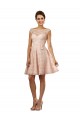 Online Short Knee Length Lace Bridesmaid Dress with Matching Chiffon Tie Sash UK