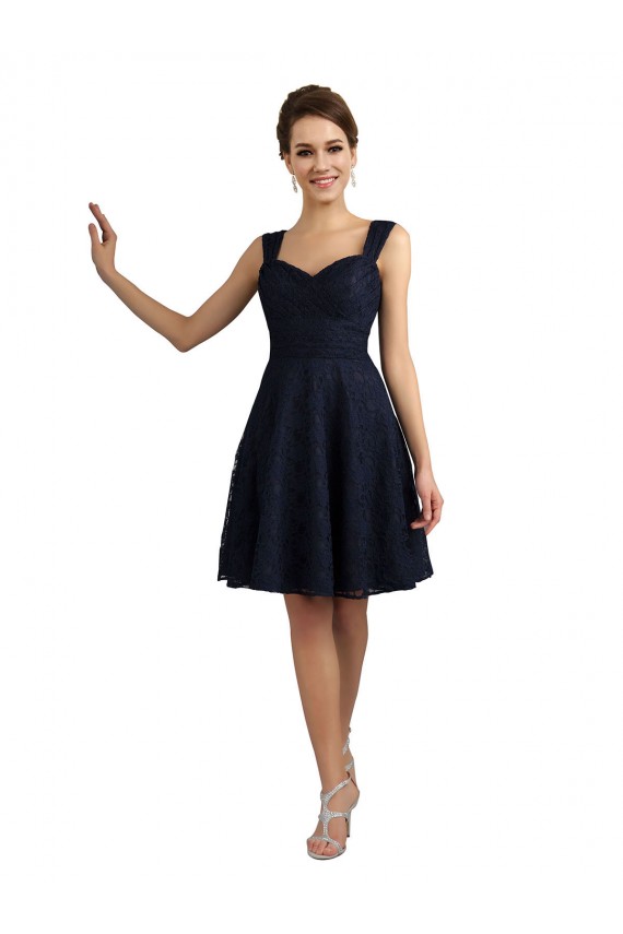 Online Lace Bridesmaid Dress / Cocktail Dress with Sweetheart Neckline and Button Back Detail UK