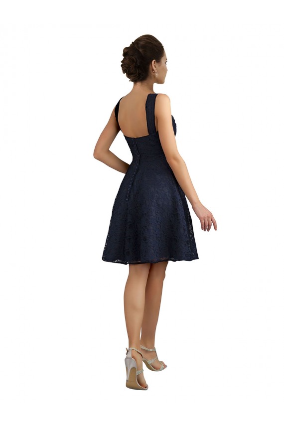 Online Lace Bridesmaid Dress / Cocktail Dress with Sweetheart Neckline and Button Back Detail UK