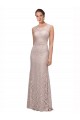 Online Long Sleeveless All Lace Bridesmaid Dress / Prom Dress with Scoop Neckline UK