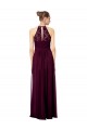 Online Lace Halter Bodice Long Chiffon Bridesmaid Dress UK