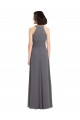 Online Long Chiffon Bridesmaid Dress with Corded Lace Bodice UK